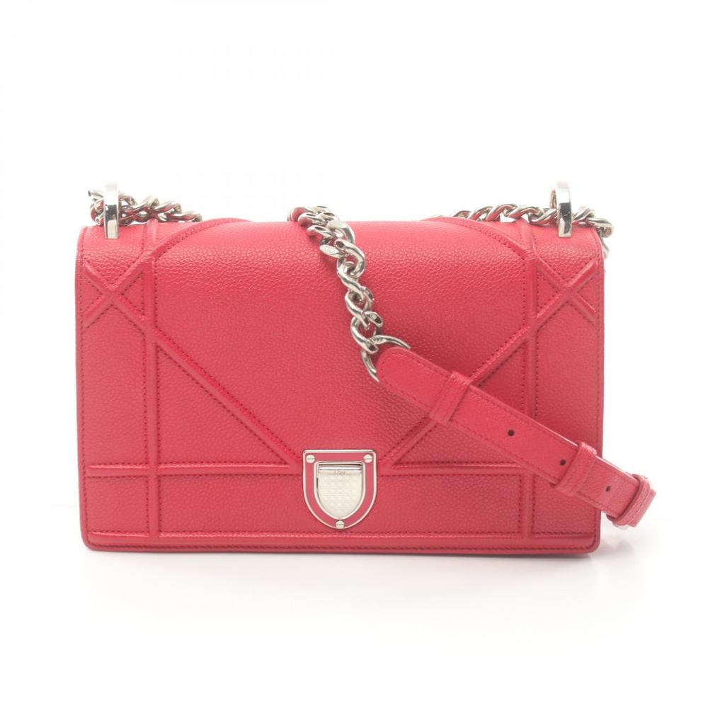 Dior Diorama Shoulder Bag Leather Red